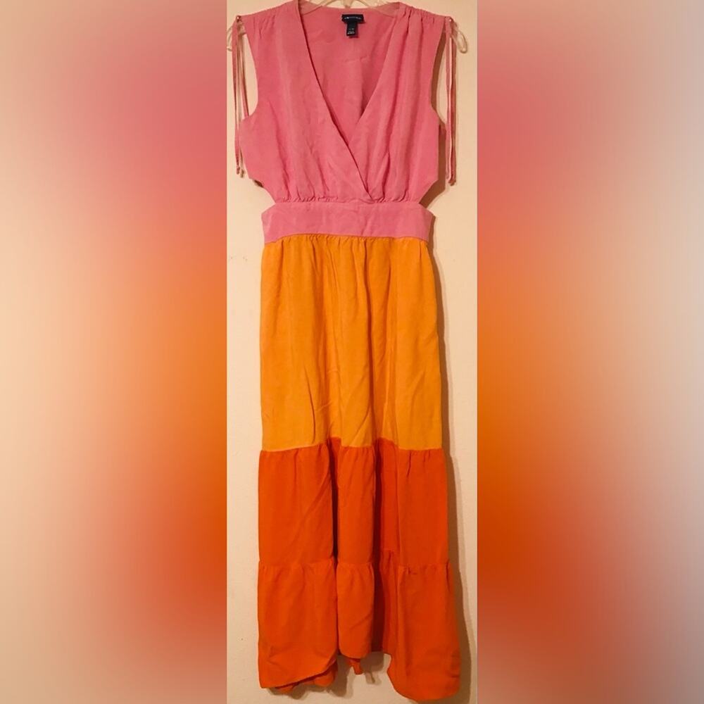 Scoop girls pink orange dress with side cutouts size large 12-14